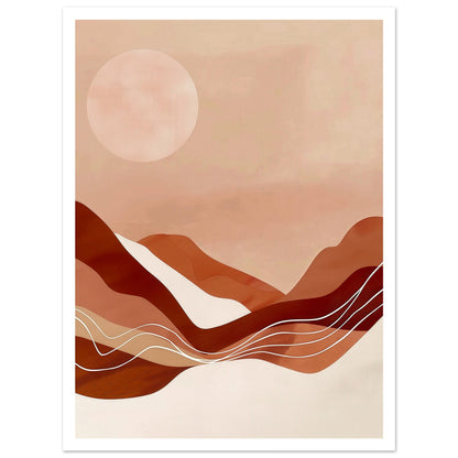 Abstrakt väggkonst poster Amber Horizont 30x40 cm, modern inredning med vit ram | Arthena