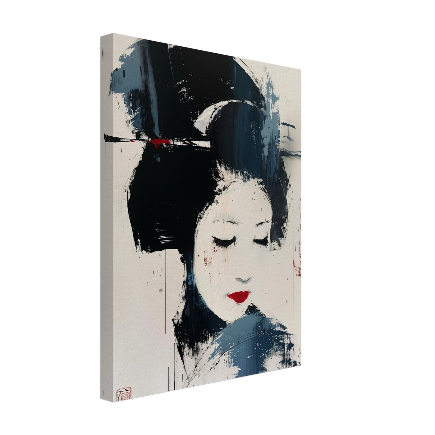 Canvastavla – Abstrakt motiv av en geisha i japansk design 30x40 cm