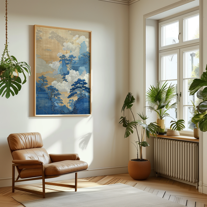 Azure Dreams poster i modern miljö - österländsk väggkonst | Arthena