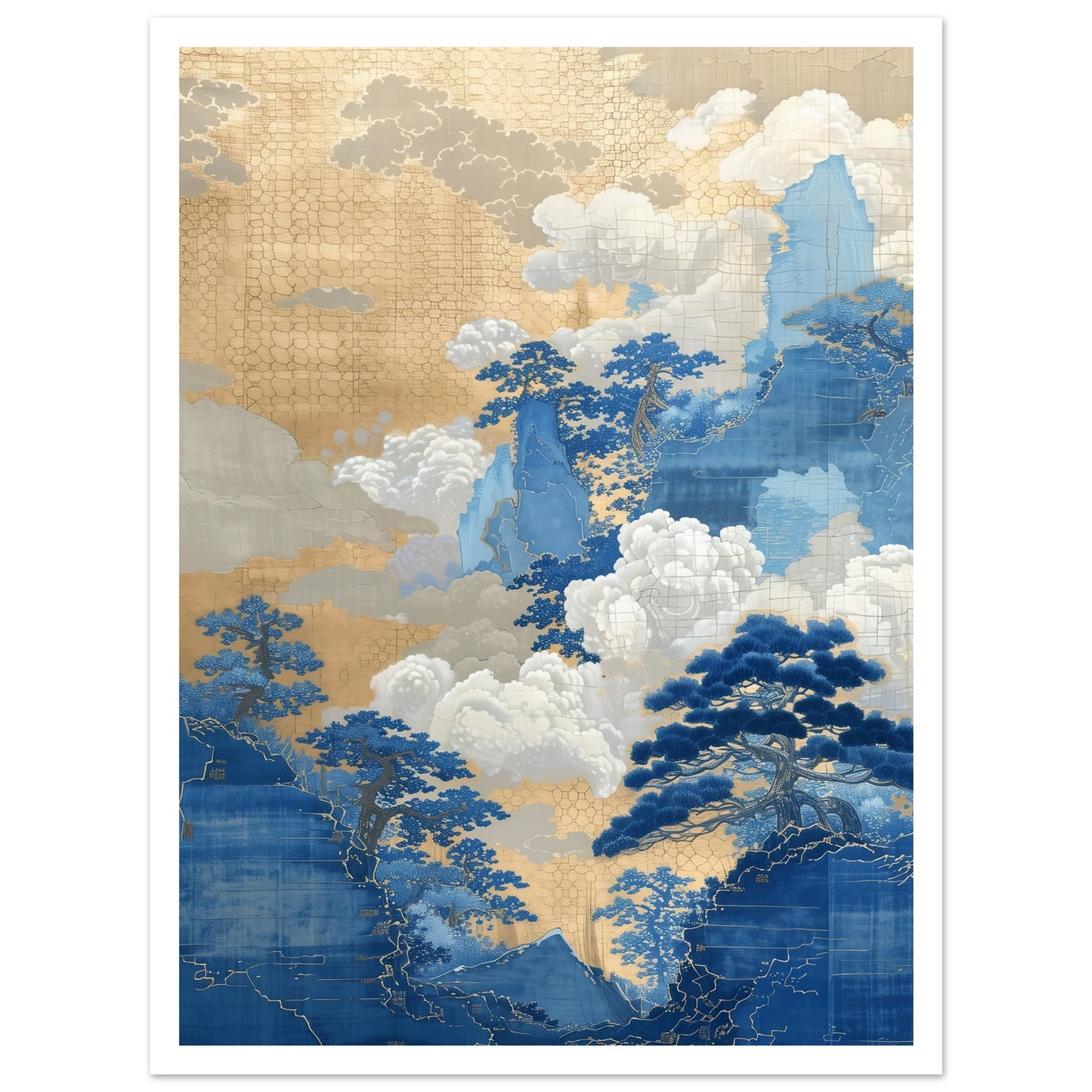 Azure Dreams poster med vit kant - österländsk design 30x40cm | Arthena