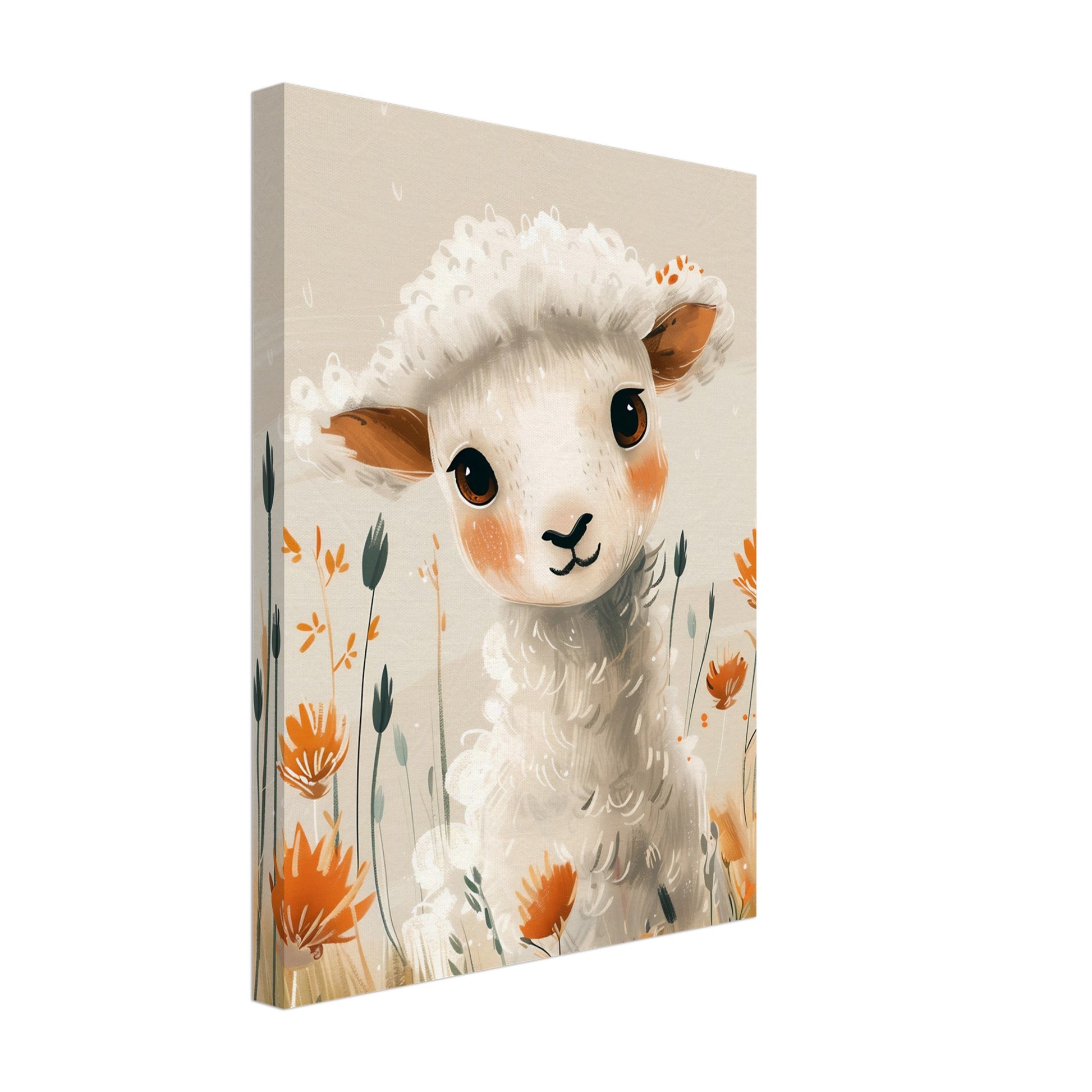 Baby Lamb Canvastavla - söt naturkonst 30x40cm | Arthena