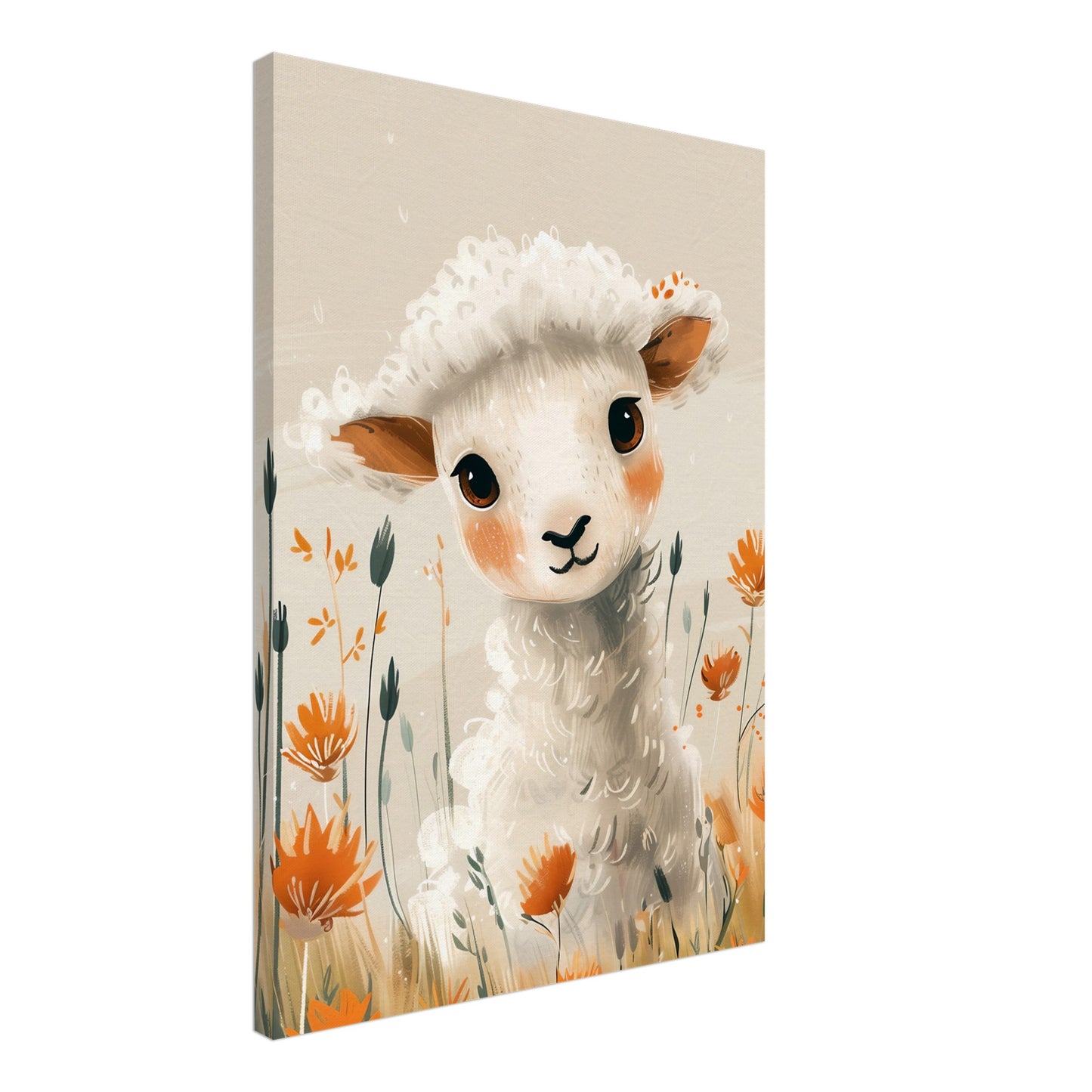 Baby Lamb Canvastavla - barnrumskonst 50x70cm | Arthena