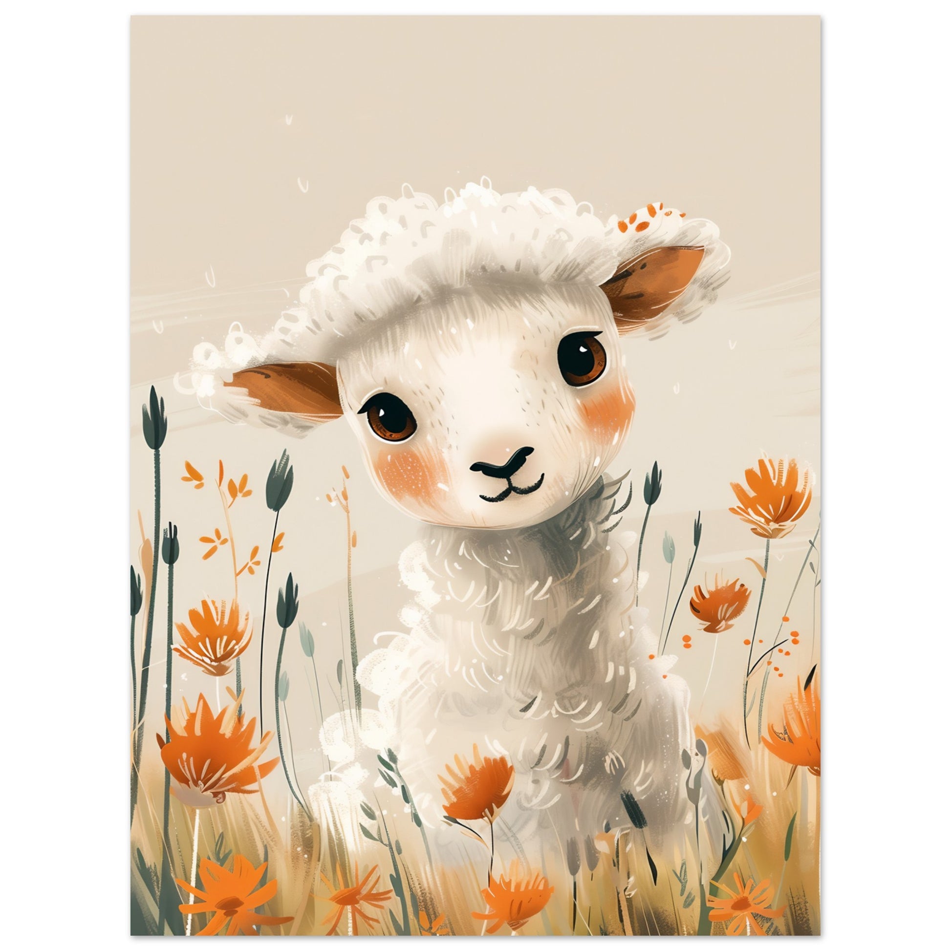 Baby Lamb Poster - söt lammtavla för barnrum 30x40cm | Arthena