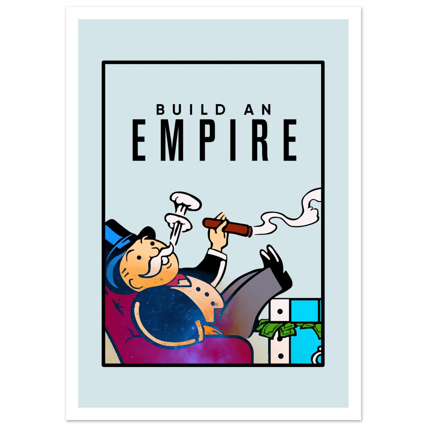 Tavla Build an Empire med marginal - poster och affisch i svartvitt 50x70cm | Arthena