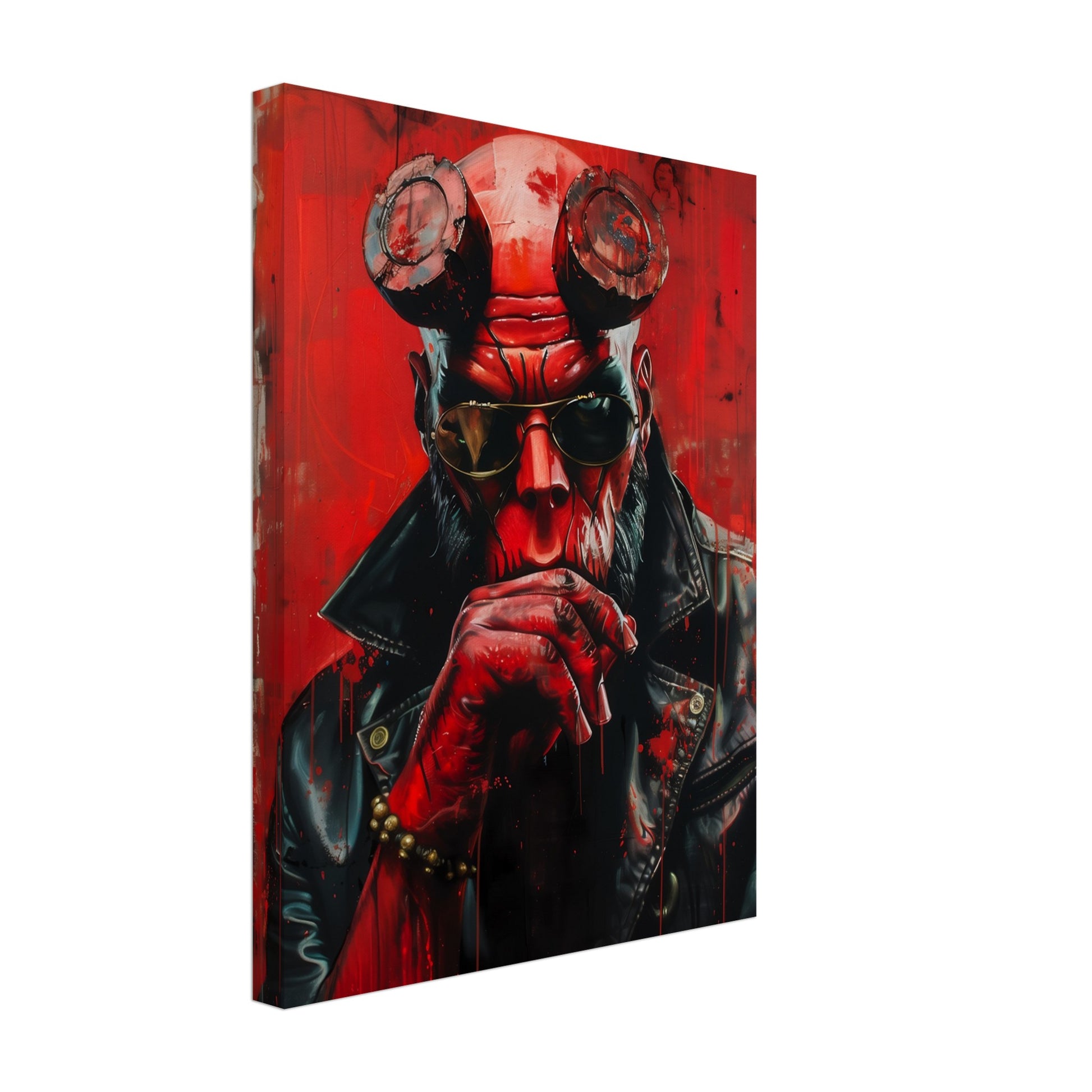 Canvastavla med Hellboy i demonisk pose, en kraftfull seriefigur tavla, 30x40 cm | Arthena