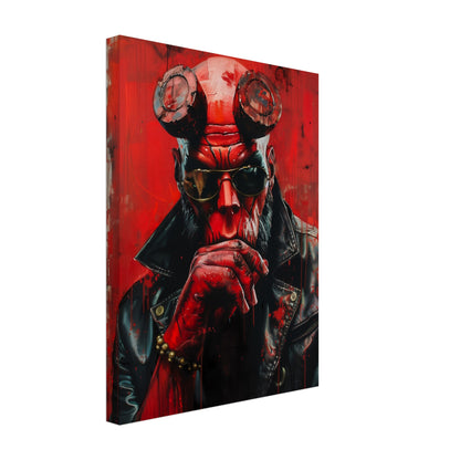 Canvastavla med Hellboy i demonisk pose, en kraftfull seriefigur tavla, 30x40 cm | Arthena