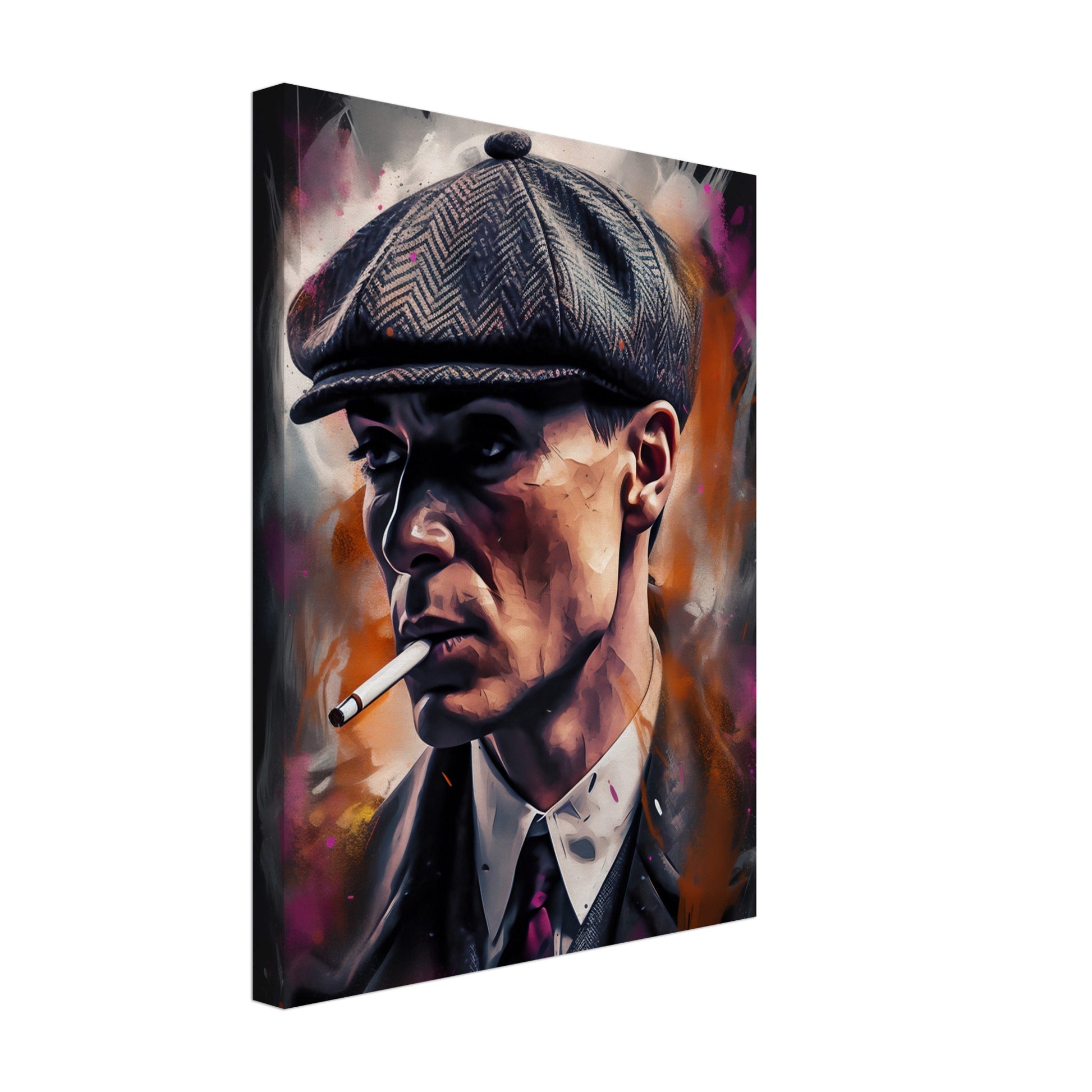 Canvastavla – Dramatisk design av seriekaraktären Tommy Shelby 30x40 cm