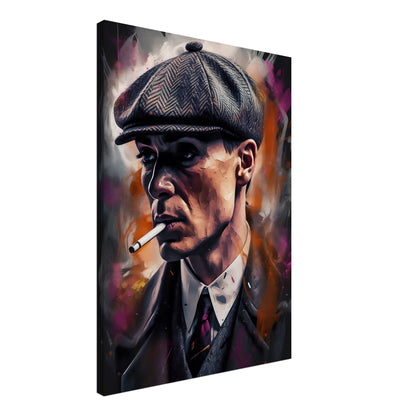 Canvastavla – Dramatisk design av seriekaraktären Tommy Shelby 50x70 cm