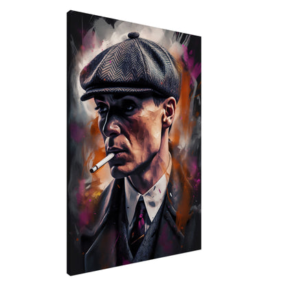 Canvastavla – Dramatisk design av seriekaraktären Tommy Shelby 70x100 cm