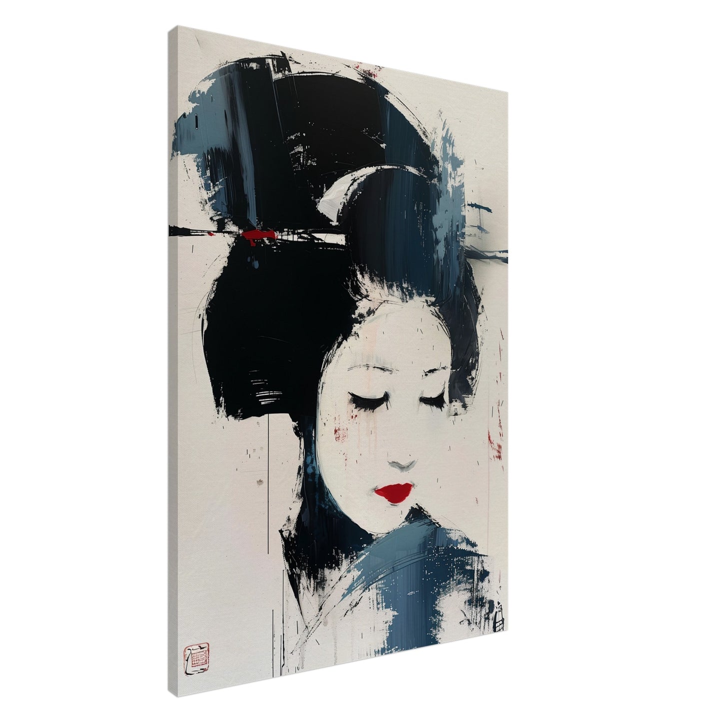 Canvastavla – Abstrakt motiv av en geisha i japansk design 70x100 cm