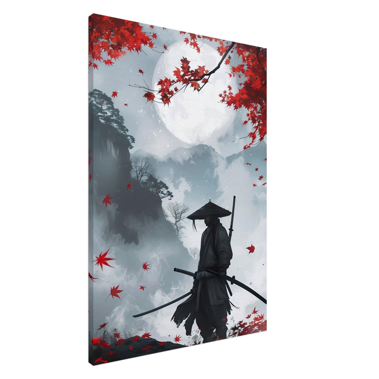 Crimson Leaves and Moonlight stor canvas - månbelyst format 70x100cm | Arthena