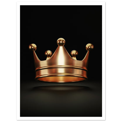 Crown of Elegance poster med vit kant - kunglig konst för elegant hem 30x40cm | Arthena