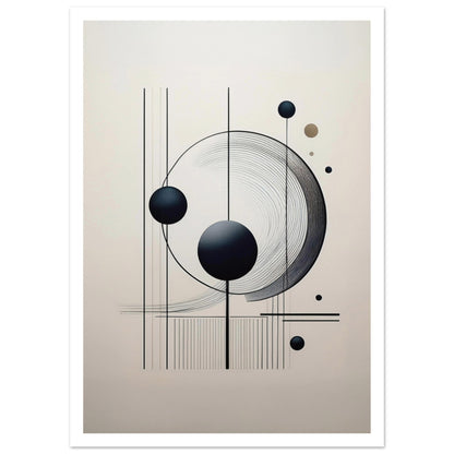 Abstrakt väggkonst Dance of the Spheres 30x40 cm, elegant design med vit ram | Arthena