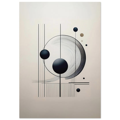 Stor abstrakt konst Dance of the Spheres 70x100 cm, elegant väggdekoration utan ram | Arthena