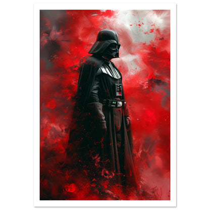 Stor filmaffisch av Darth Vader i dramatisk scen, med vit marginal, 70x100 cm | Arthena