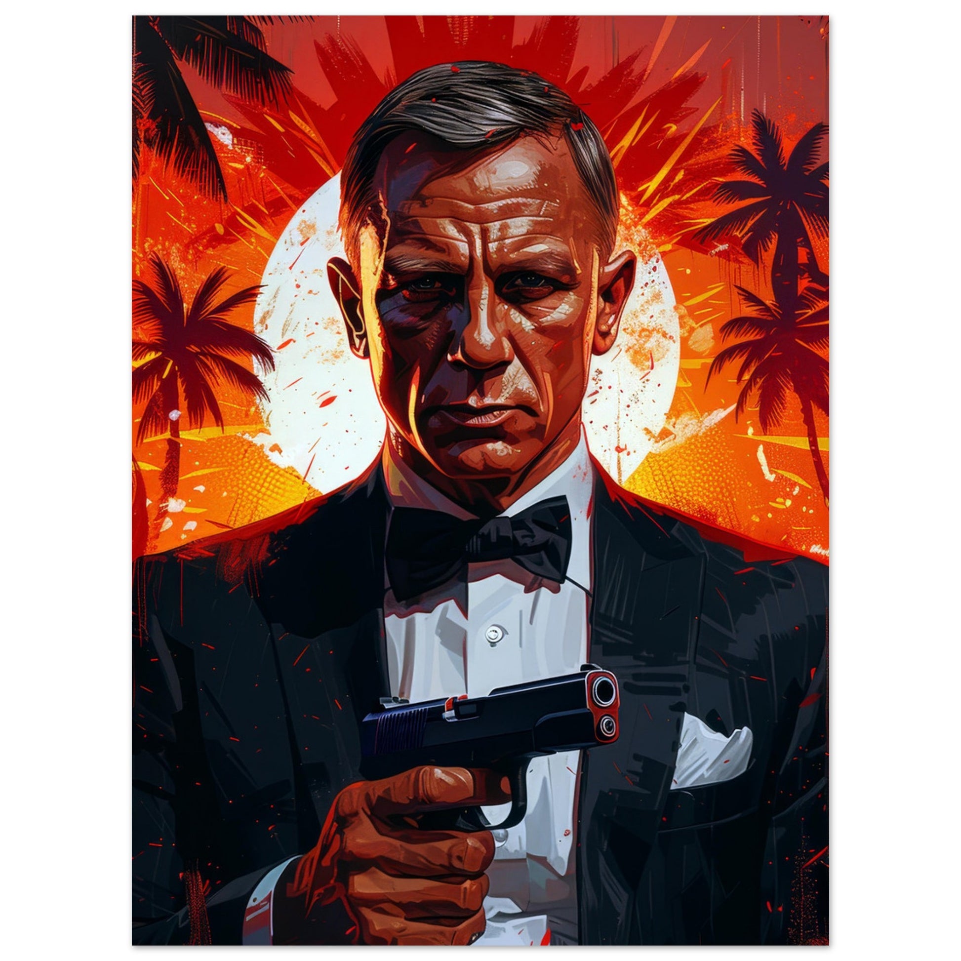 Filmaffisch med James Bond i elegant svart smoking, 30x40 cm | Arthena