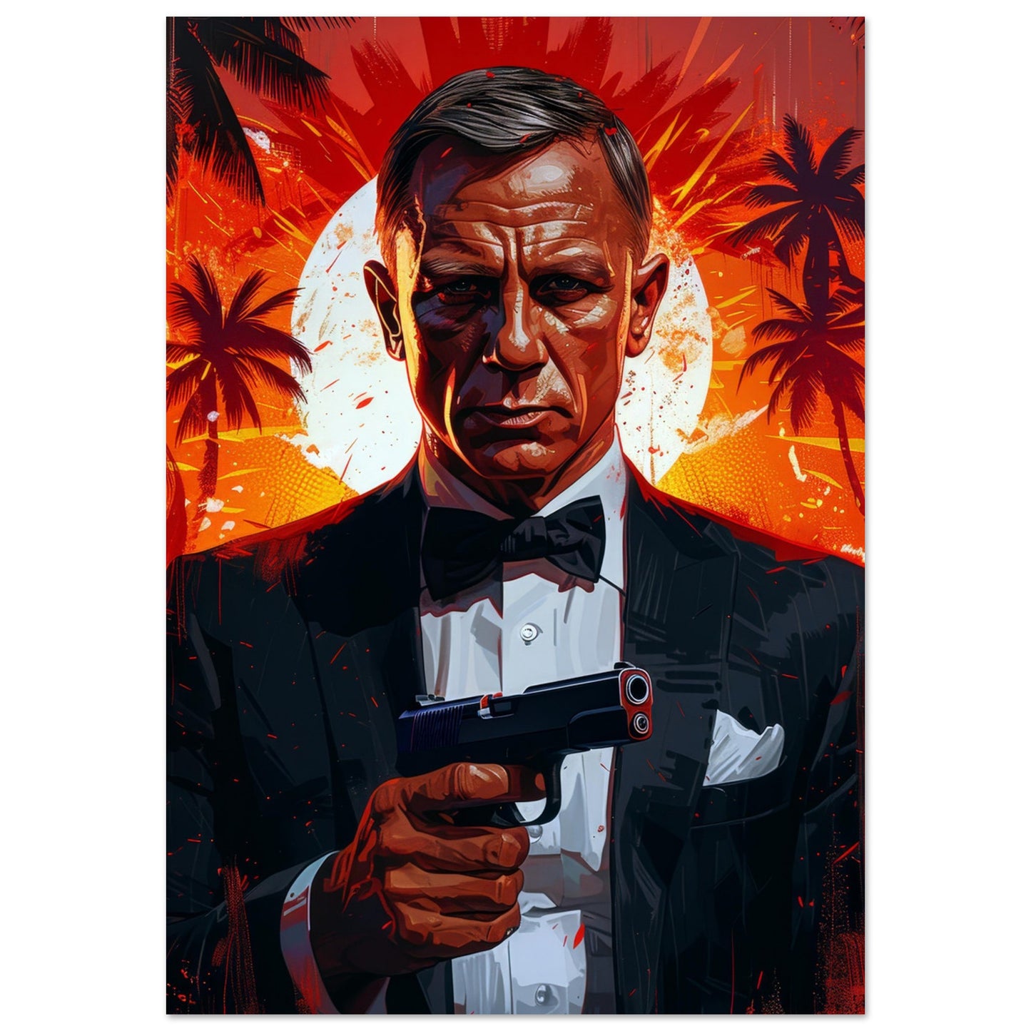 Stor filmaffisch med James Bond i klassisk pose, 70x100 cm | Arthena