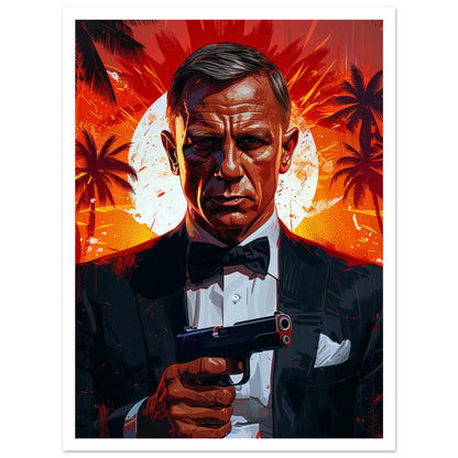 Filmaffisch med James Bond och vit marginal, 30x40 cm | Arthena