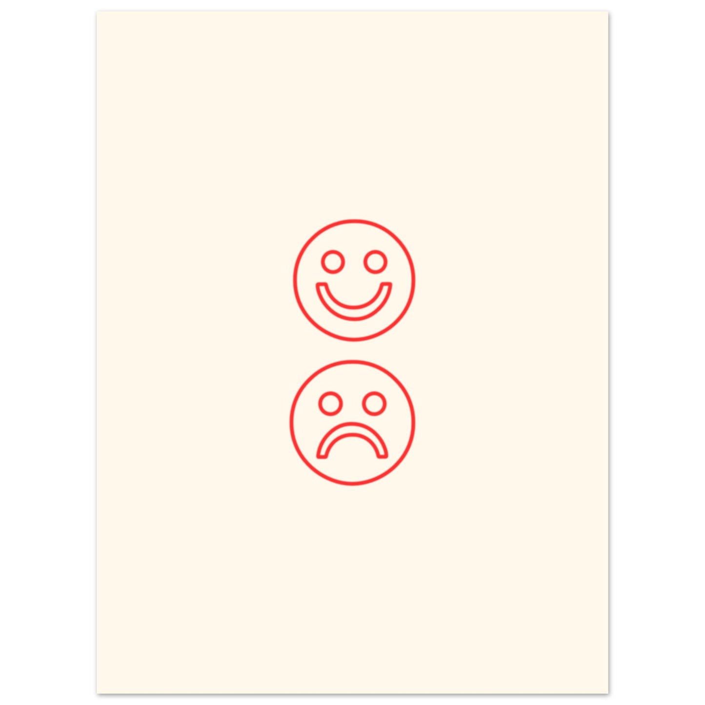 Happy Face Sad Face Citat Poster - minimalistisk design 30x40cm | Arthena