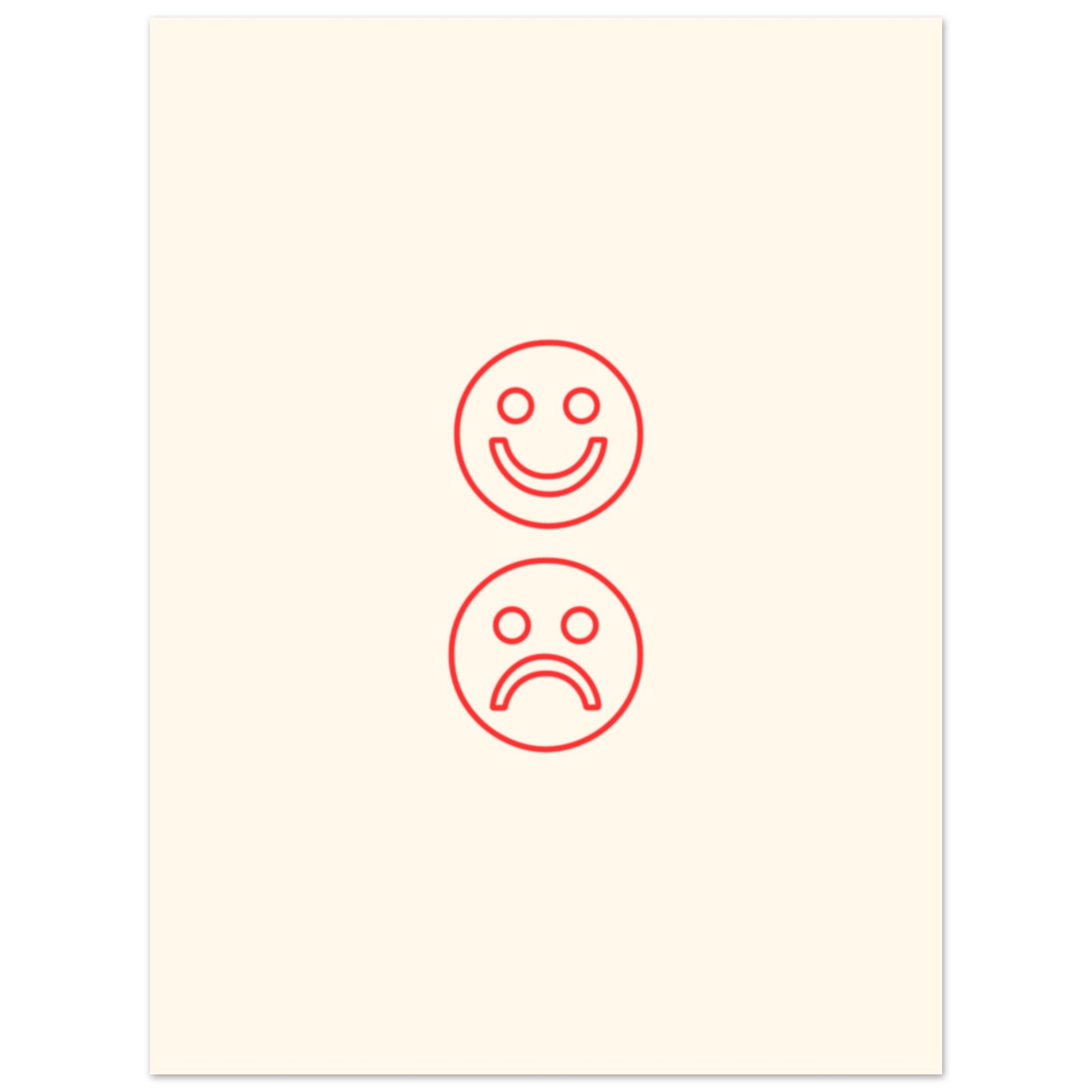 Happy Face Sad Face Citat Poster - minimalistisk design 30x40cm | Arthena