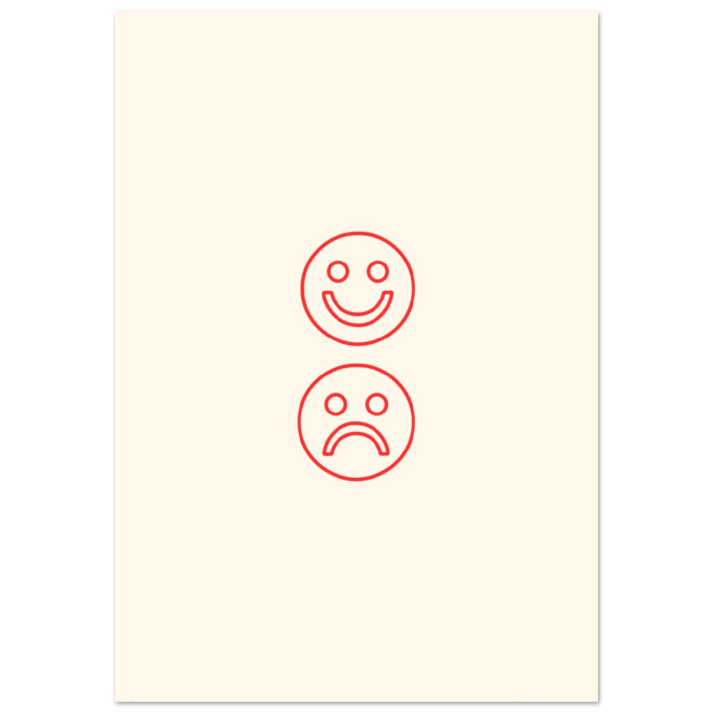 Stor Happy Face Sad Face Texttavla 70x100cm | Arthena