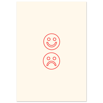 Stor Happy Face Sad Face Texttavla 70x100cm | Arthena