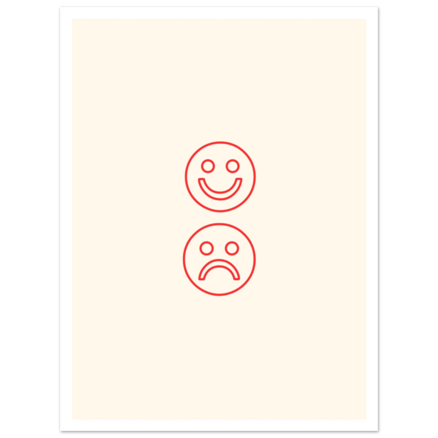 "Happy Face Sad Face Poster med marginal - 30x40cm | Arthena