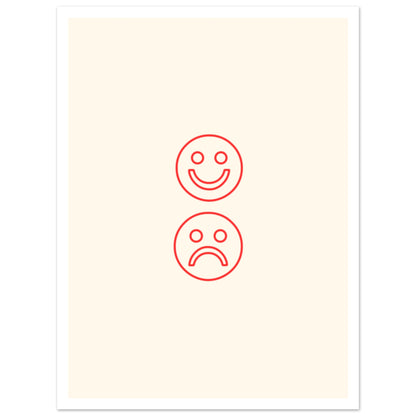 "Happy Face Sad Face Poster med marginal - 30x40cm | Arthena