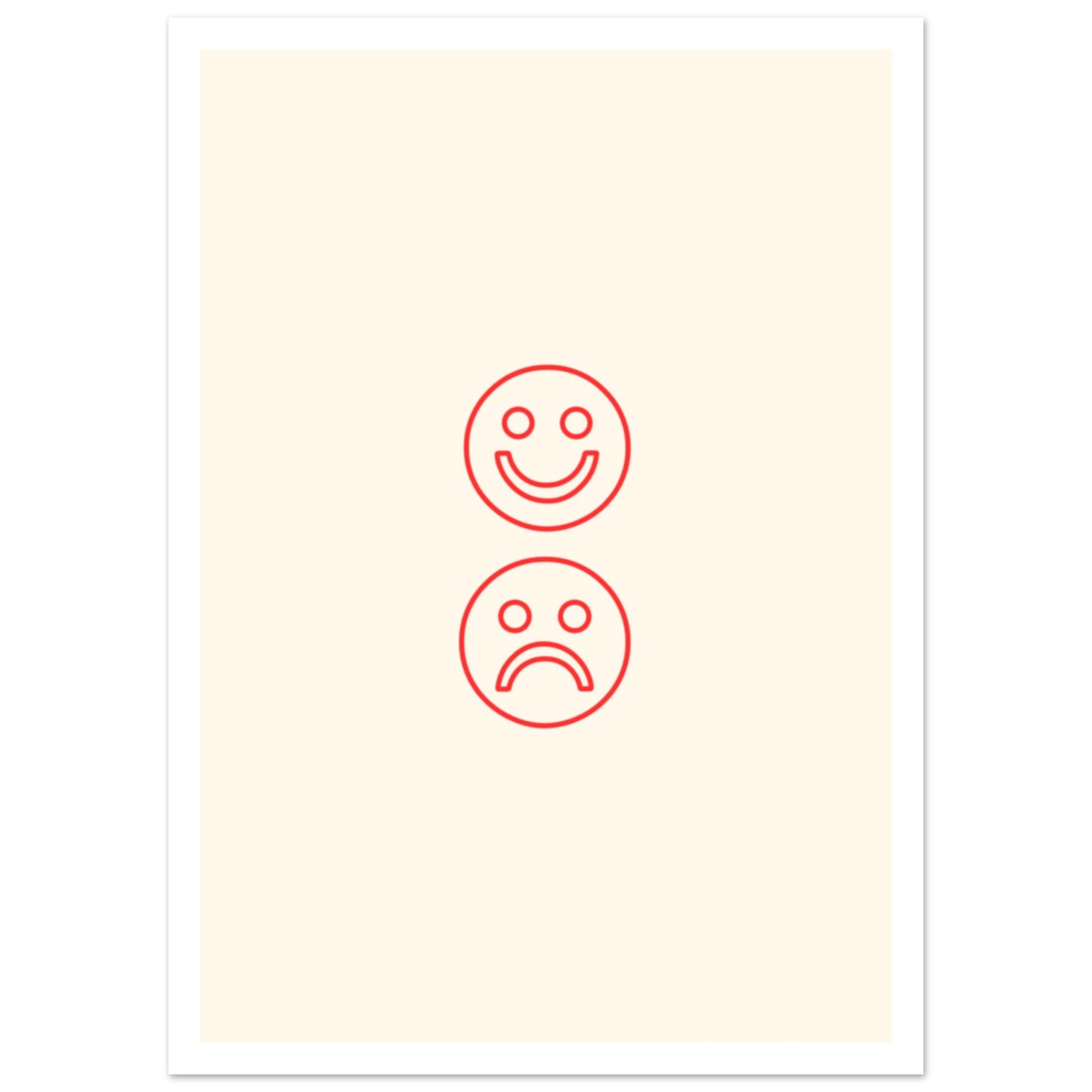 Happy Face Sad Face Typografi med kant - 50x70cm | Arthena