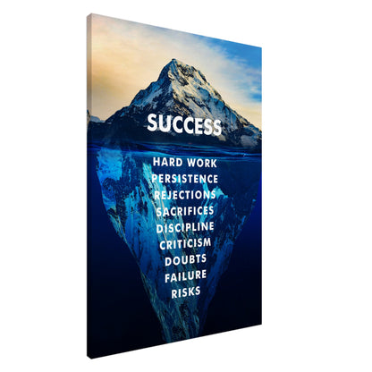 Stor The Iceberg of Success canvastavla - kraftfull motivationskonst 70x100cm | Arthena