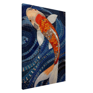 Koi Mosaic Flow stor canvas - imponerande format 70x100cm | Arthena