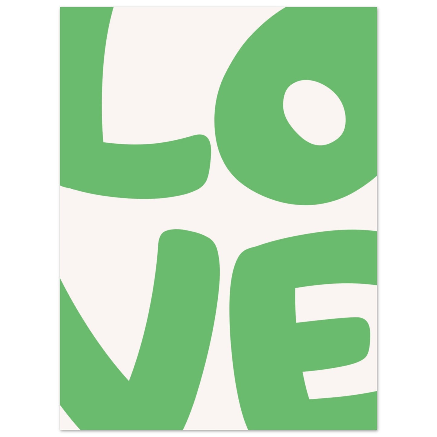 Love poster i minimalistisk design i grönt - romantisk väggkonst med kärleksbudskap för sovrum och hem 30x40cm | Arthena