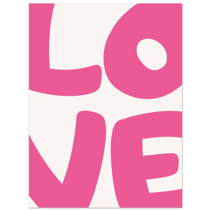 Love poster i rosa med minimalistisk design - romantisk väggkonst med kärleksbudskap för sovrum och hem 30x40cm | Arthena