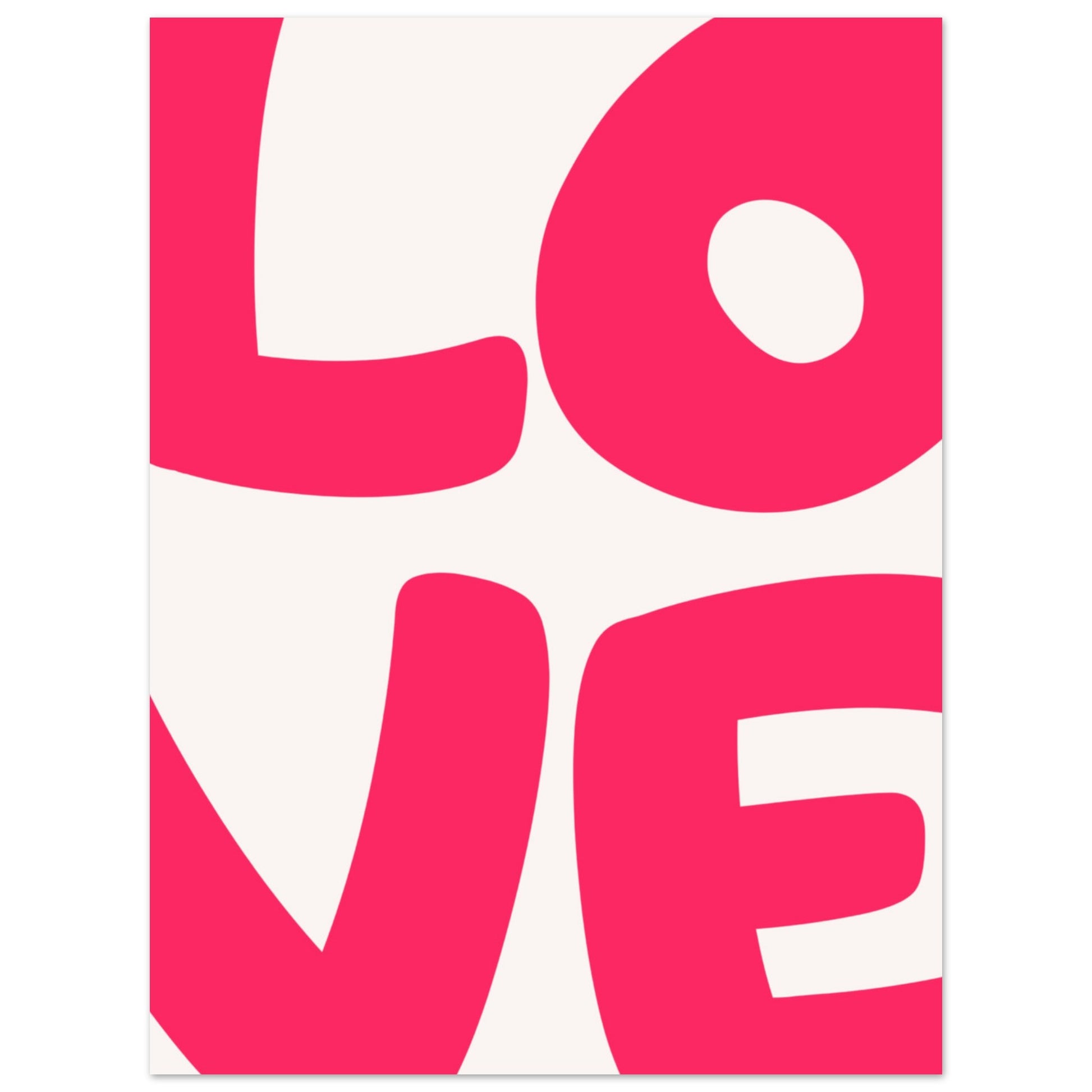 Love poster utan vit kant i rött - romantisk typografi för kärleksfull heminredning 30x40cm | Arthena