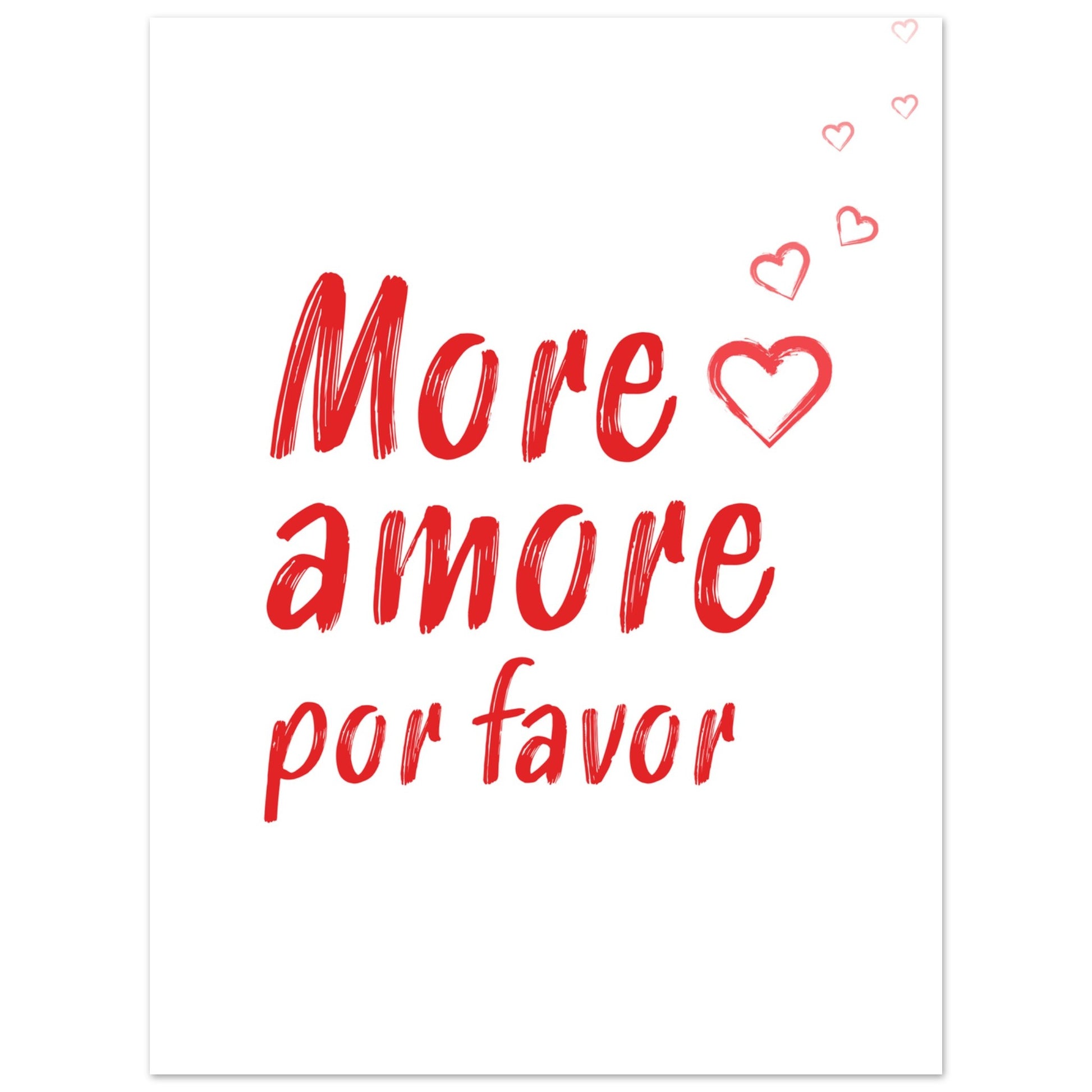 More Amore Por Favor Poster - flerspråkigt kärlekscitat 30x40cm | Arthena