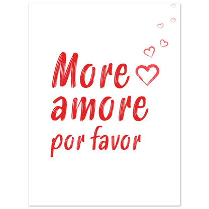 More Amore Por Favor Poster - flerspråkigt kärlekscitat 30x40cm | Arthena