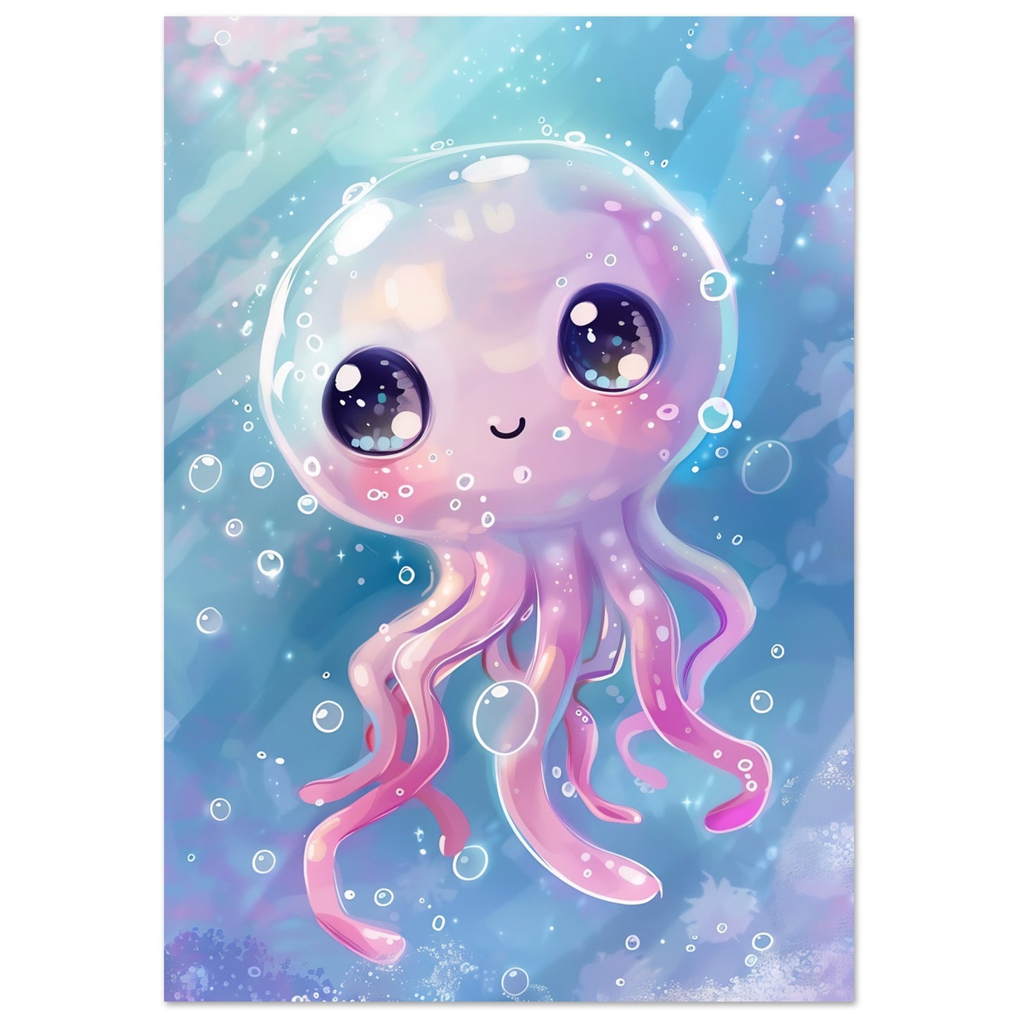 Stor Octobaby Poster - havsdjur barnrumskonst 70x100cm | Arthena