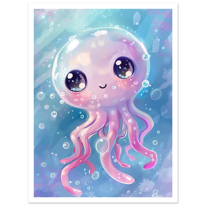 Octobaby Poster med vit kant - undervattenskonst 30x40cm | Arthena