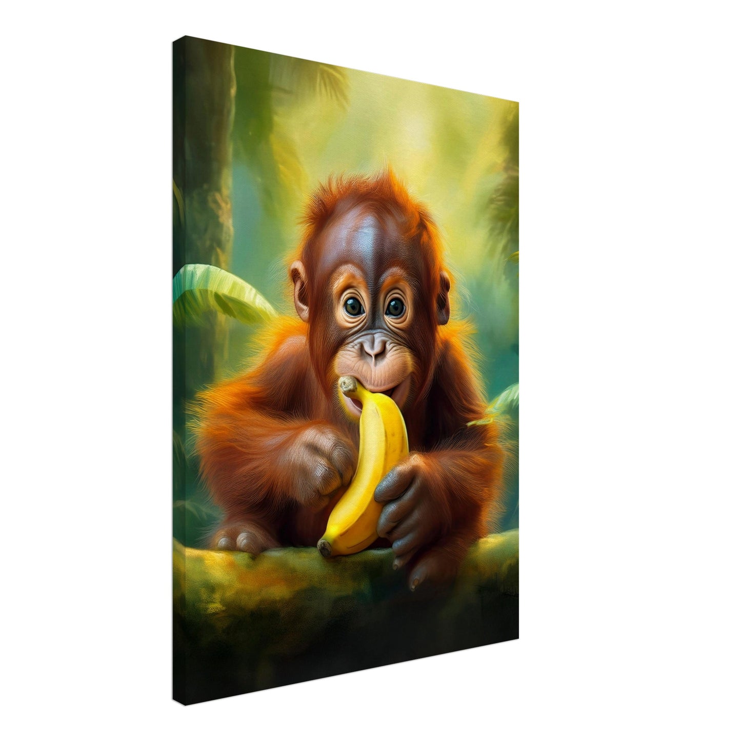 Orangutang Baby Canvastavla - barnrumskonst 50x70cm | Arthena