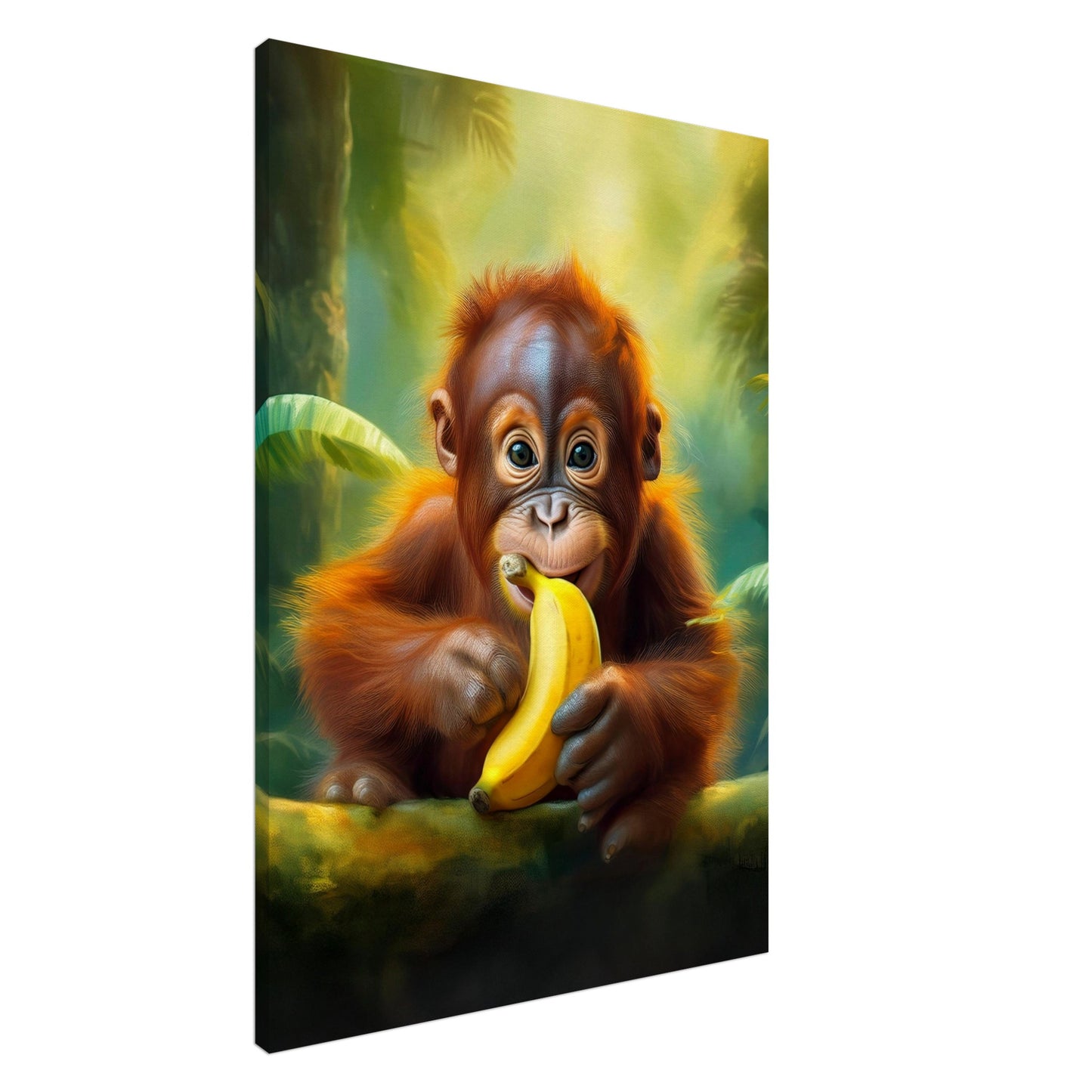 Stor Orangutang Baby Canvastavla - barnrum 70x100cm | Arthena