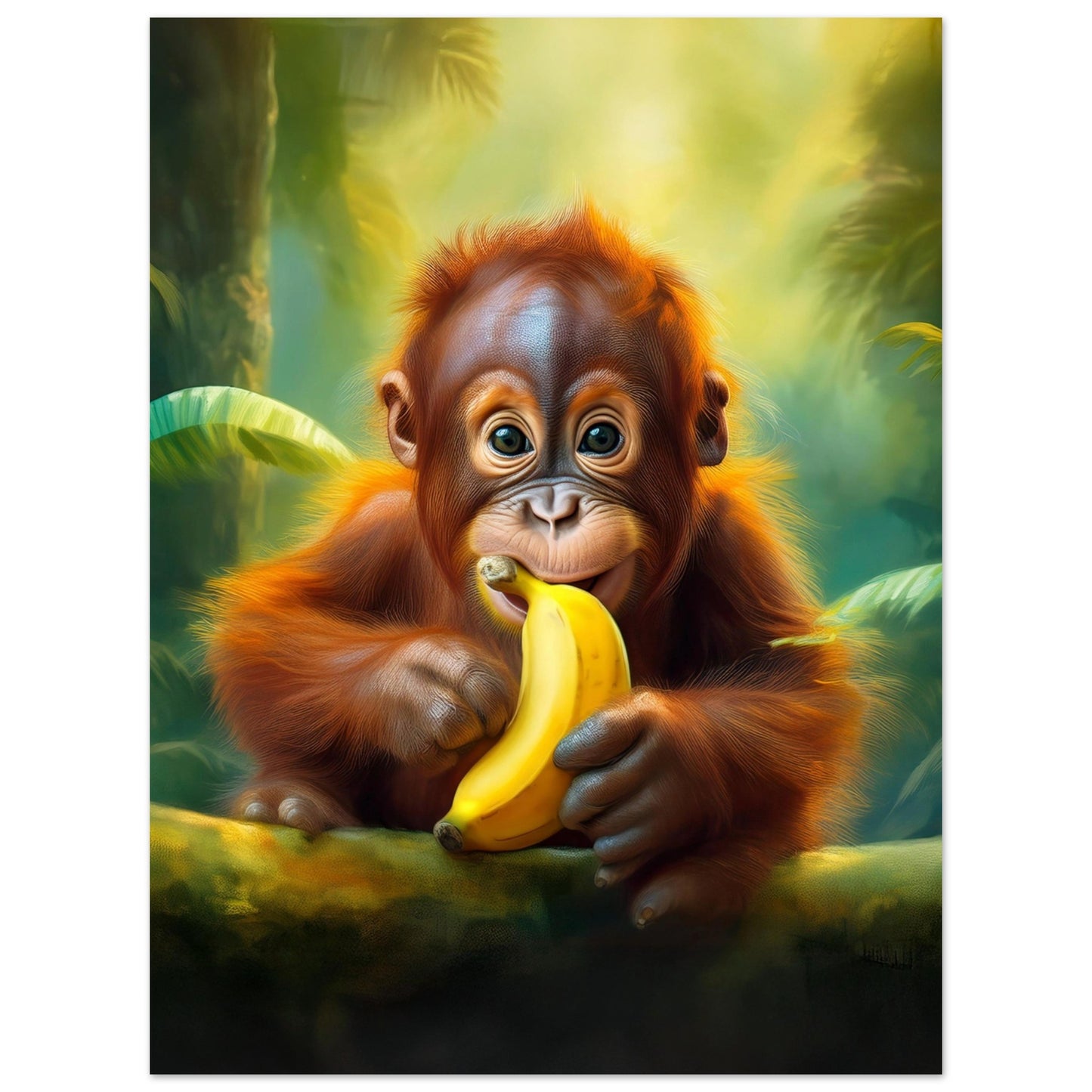 Orangutang Baby Poster - söt djurtavla för barnrum 30x40cm | Arthena