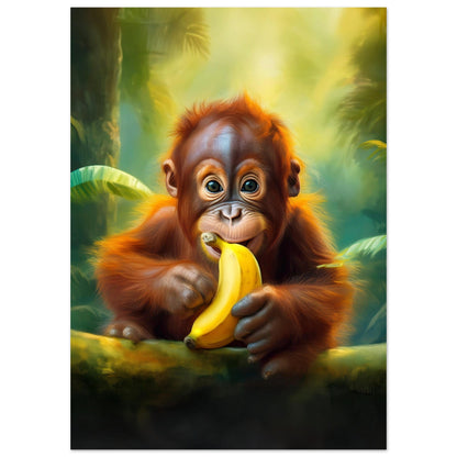 Orangutang Baby Poster - lekfull barnrumsposter 50x70cm | Arthena