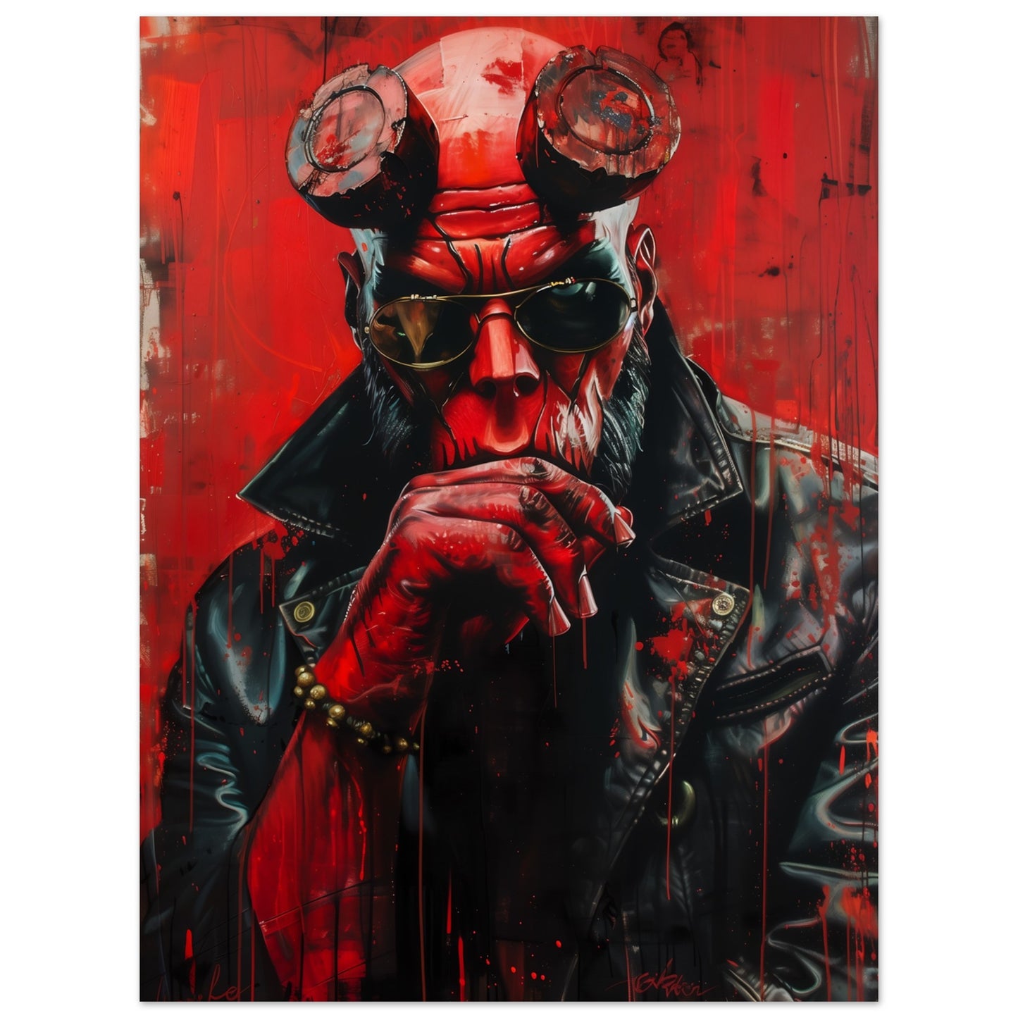 Poster med Hellboy i avslappnad pose, 30x40 cm | Arthena