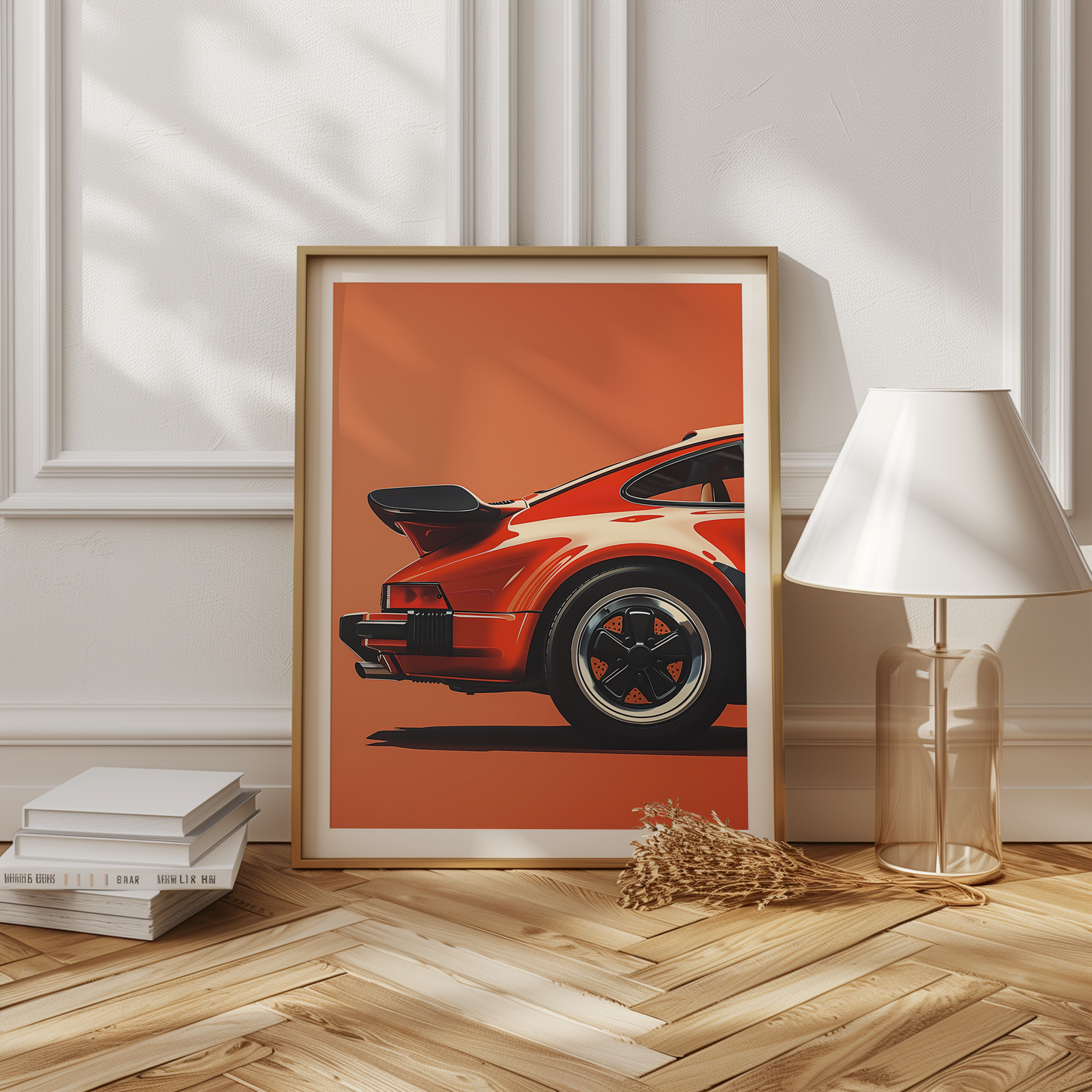 Retro Car fotoposter i modern interiör med vit marginal | Arthena