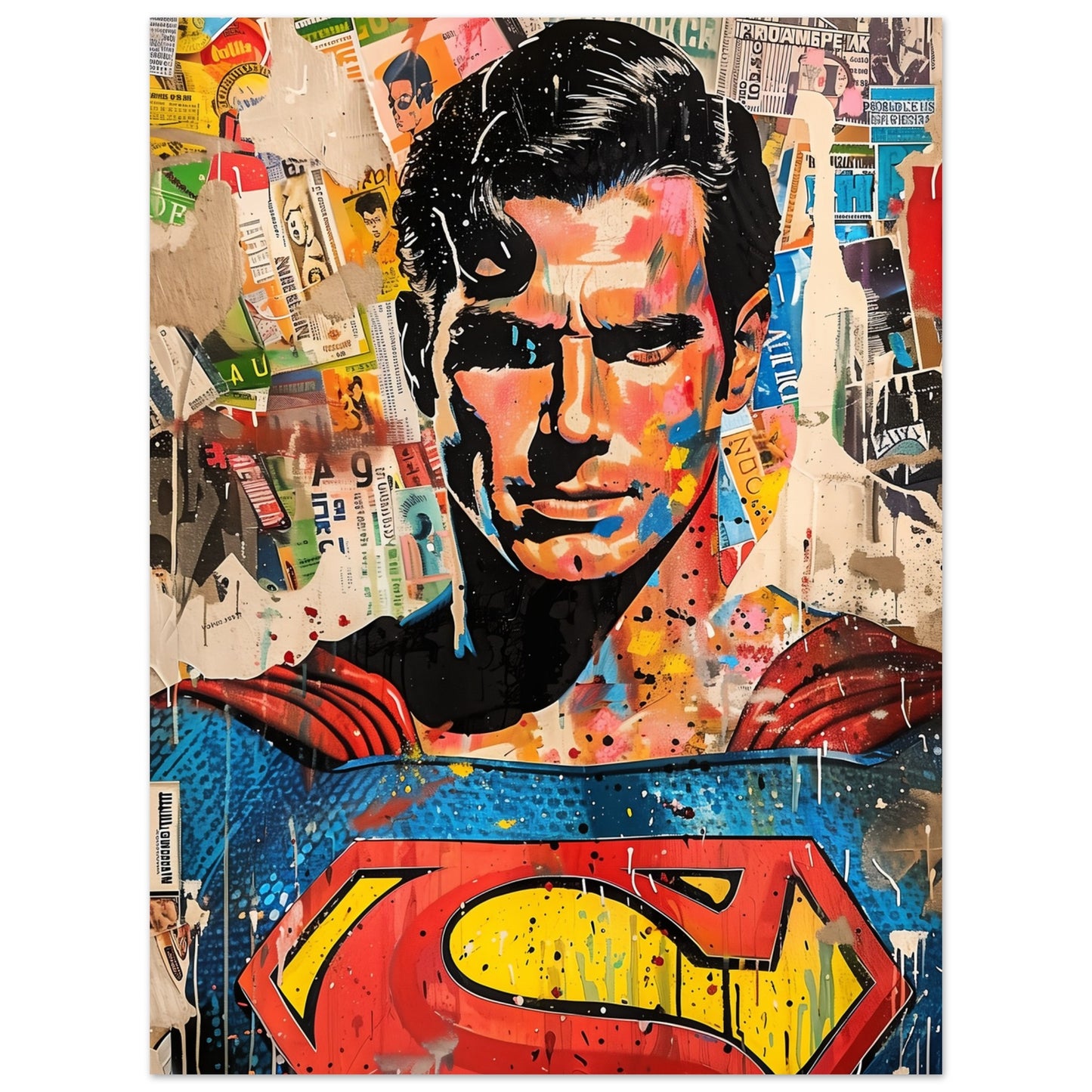 Poster med Superman och framträdande emblem, 30x40 cm | Arthena