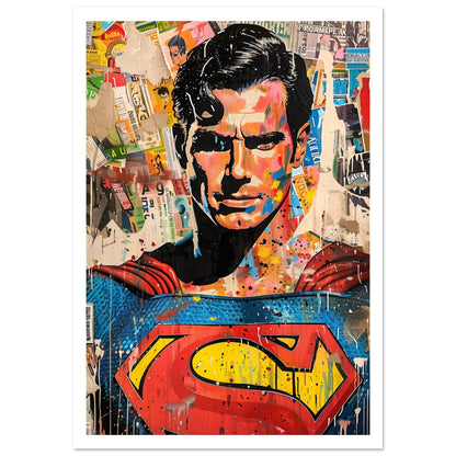 Stor poster med Superman och vit marginal, 70x100 cm | Arthena