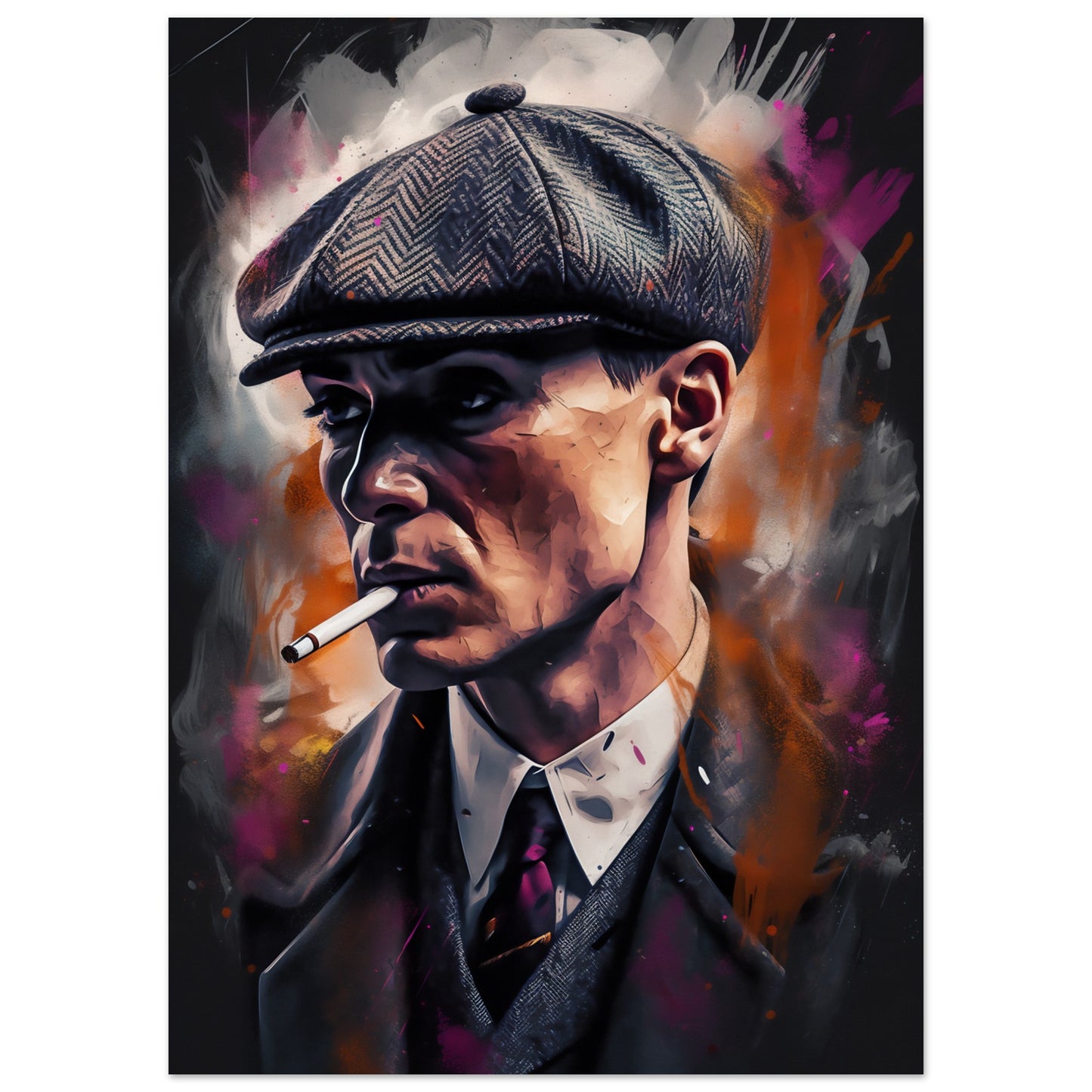 Poster – Dramatisk filmdesign med karaktären Tommy Shelby 30x40 cm