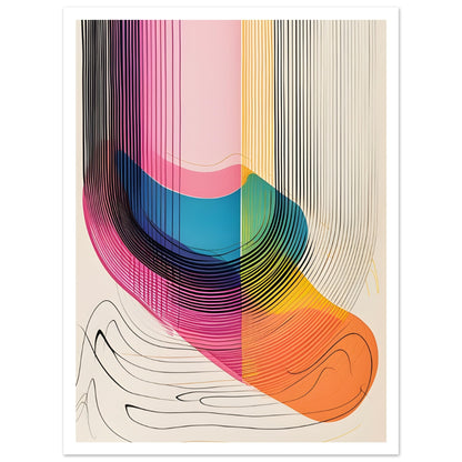 Abstrakt färgstark poster "Vibrations of Colors" med vit marginal i storlek 30x40 cm | Arthena