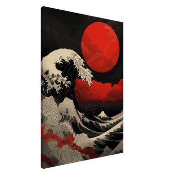 Red Sun Over Turbulent Seas stor canvas - imponerande format 70x100cm | Arthena