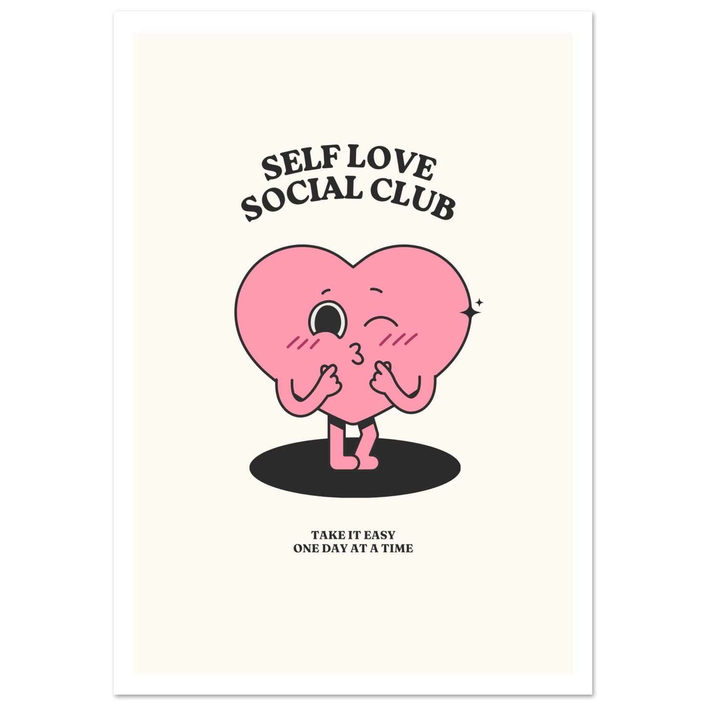 Stor Self Love poster med vit kant - kraftfull väggkonst om självkärlek för studio och hem 70x100cm | Arthena